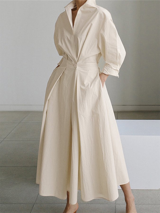Mathilda | Elegant Shirt Dress with Buttons